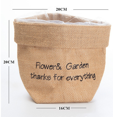 Storage Bag Washable Waterproof Jute Bags Plant Flowers Multifunction Home Wear-Resistant Reuse Indoor Organizer